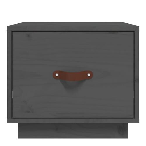 Sengebord 40x34x35 cm massivt fyrretræ grå