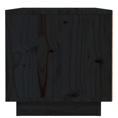 Sengebord 40x34x35 cm massivt fyrretræ sort