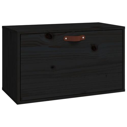 Vægskab 60x30x35 cm massivt fyrretræ sort