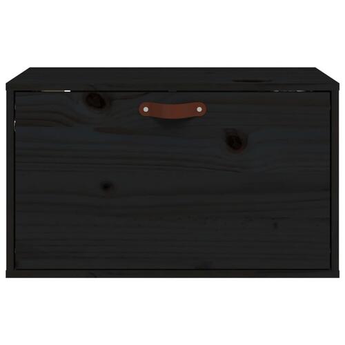Vægskab 60x30x35 cm massivt fyrretræ sort