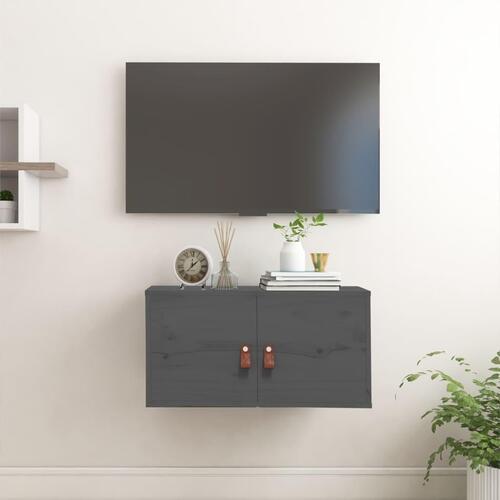 Vægskab 60x30x30 cm massivt fyrretræ grå