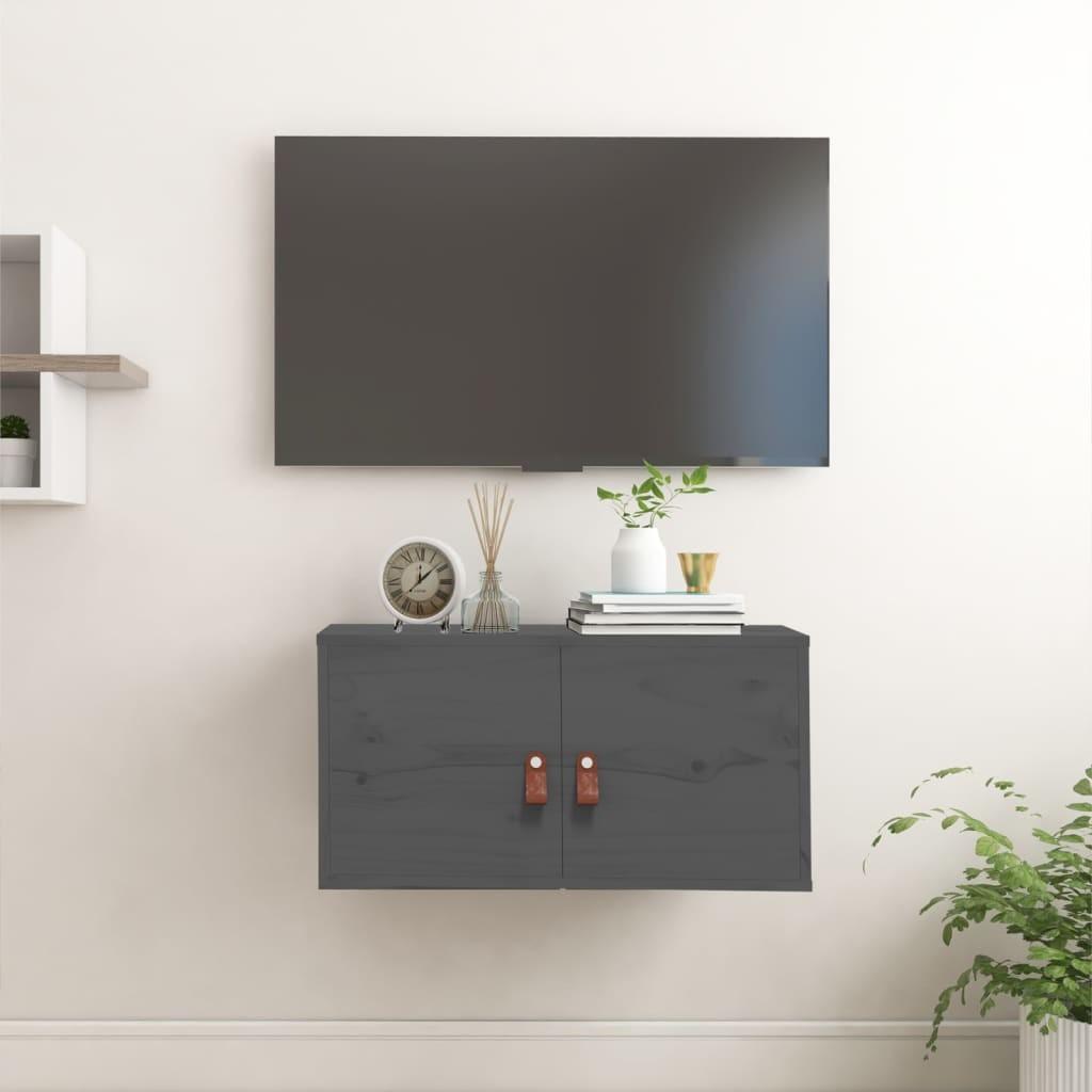 Vægskab 60x30x30 cm massivt fyrretræ grå