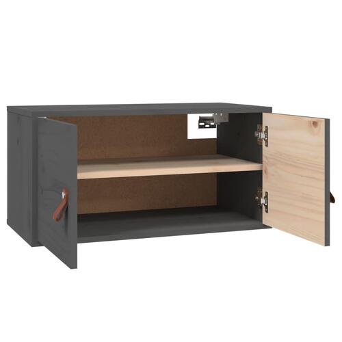 Vægskab 60x30x30 cm massivt fyrretræ grå