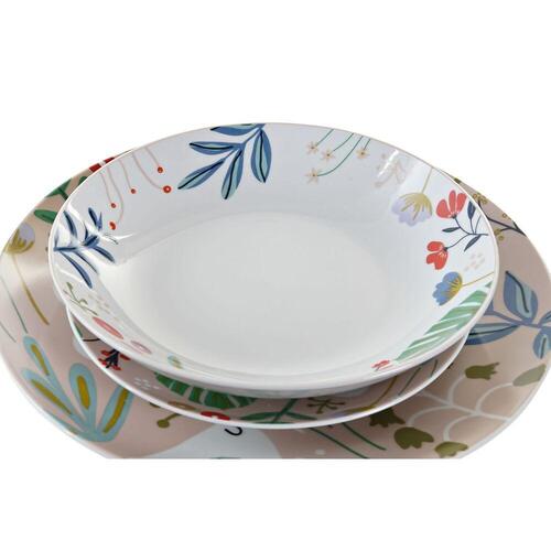 Spisestel Multifarvet Porcelæn Cvetlice Urban 27 x 27 x 3 cm 18 Dele (18 stk)