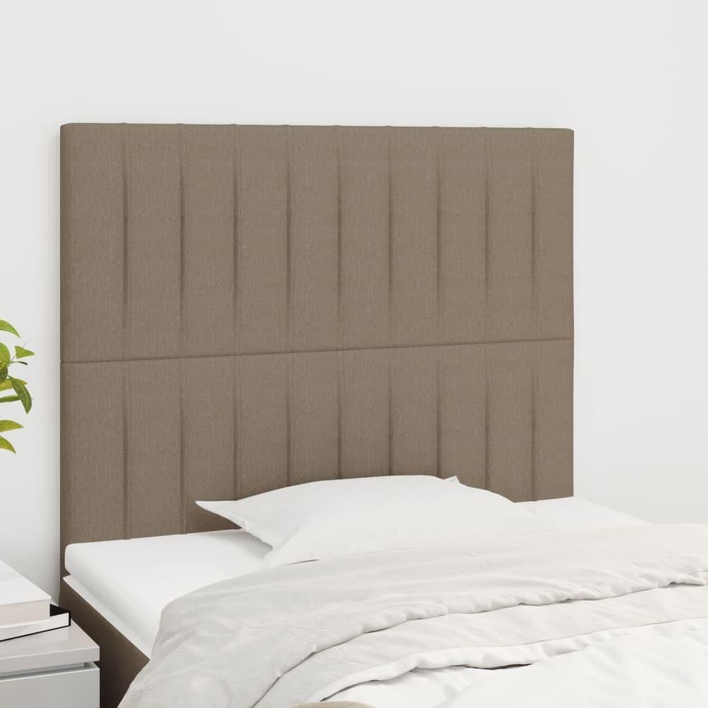 Sengegavle 2 stk. 80x5x78/88 cm stof gråbrun billede