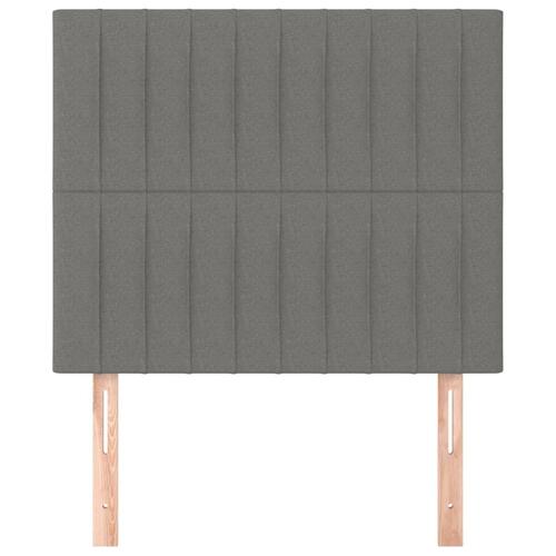 Sengegavle 2 stk. 90x5x78/88 cm stof mørkegrå