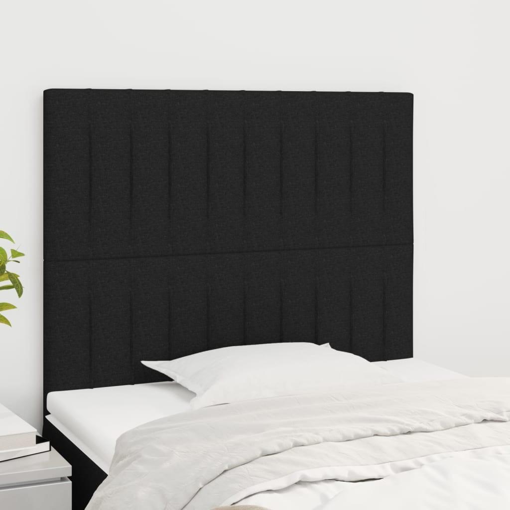 Sengegavle 2 stk. 90x5x78/88 cm stof sort
