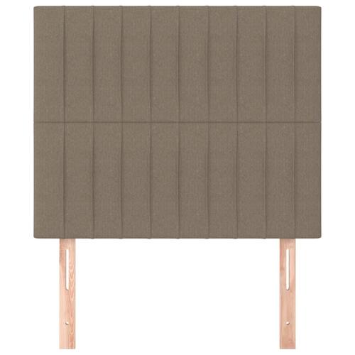 Sengegavle 2 stk. 90x5x78/88 cm stof gråbrun