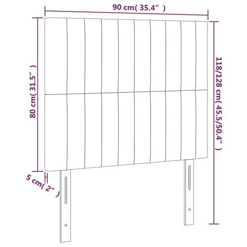 Sengegavle 2 stk. 90x5x78/88 cm stof gråbrun