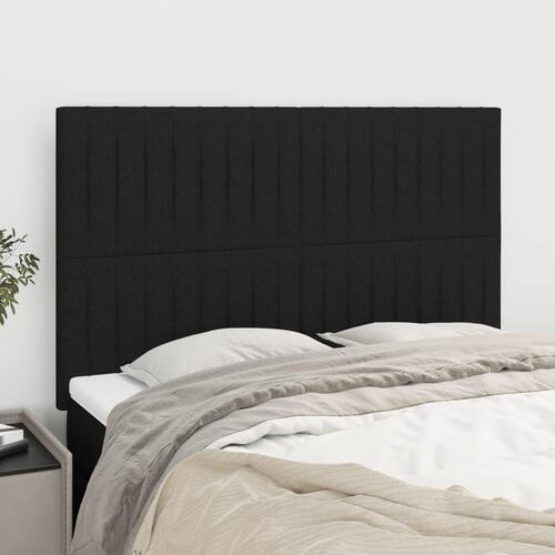 Sengegavle 4 stk. 72x5x78/88 cm stof sort