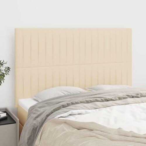 Sengegavle 4 stk. 72x5x78/88 cm stof cremefarvet