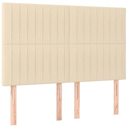 Sengegavle 4 stk. 72x5x78/88 cm stof cremefarvet
