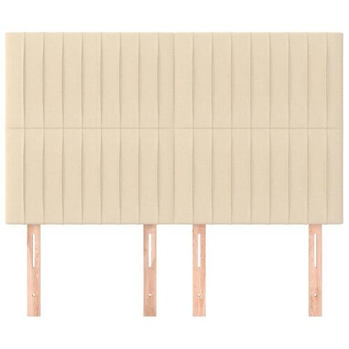 Sengegavle 4 stk. 72x5x78/88 cm stof cremefarvet