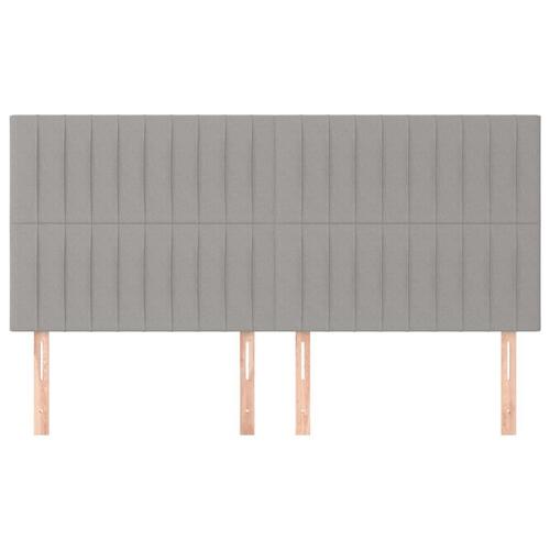 Sengegavle 4 stk. 100x5x78/88 cm stof lysegrå