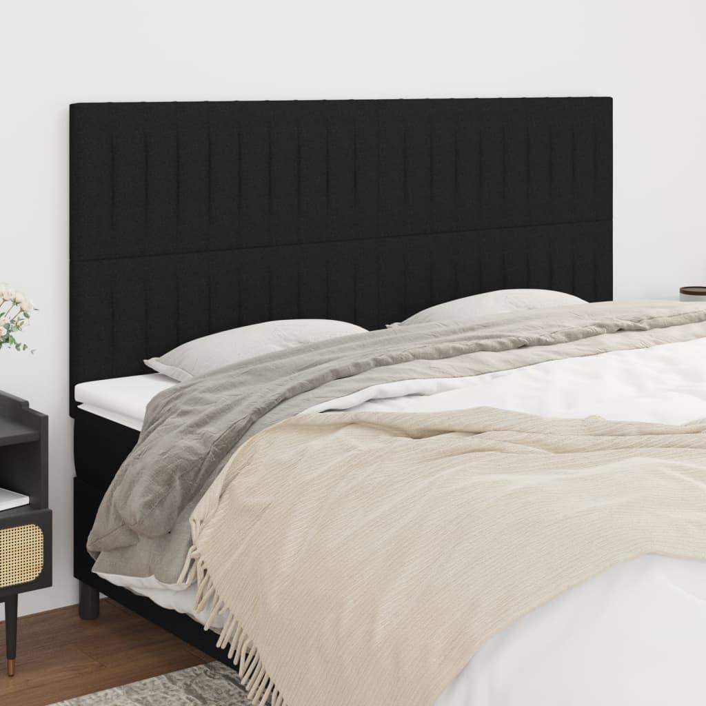 Sengegavle 4 stk. 100x5x78/88 cm stof sort