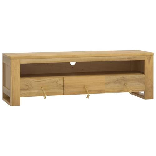 Tv-bord 110x30x35 cm massivt teaktræ