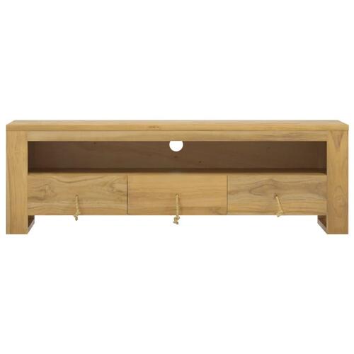 Tv-bord 110x30x35 cm massivt teaktræ