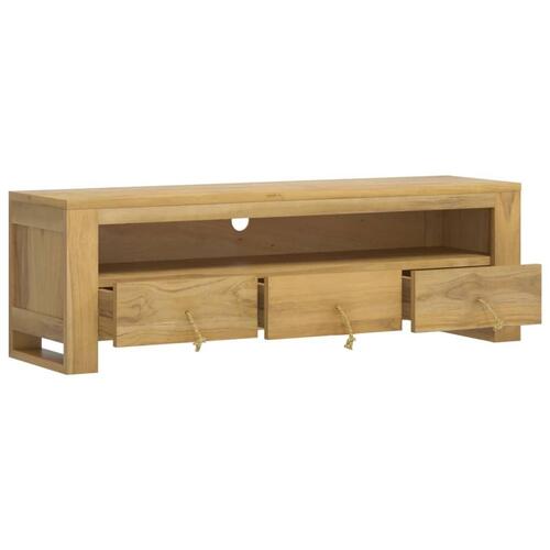 Tv-bord 110x30x35 cm massivt teaktræ