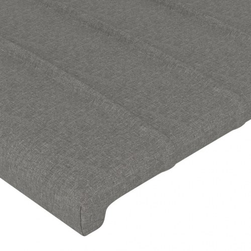 Sengeramme med justerbar sengegavl - mørkegrå stof 90x190 cm