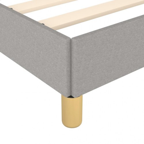 Sengeramme med sengegavl - lysegrå stof 90×200 cm