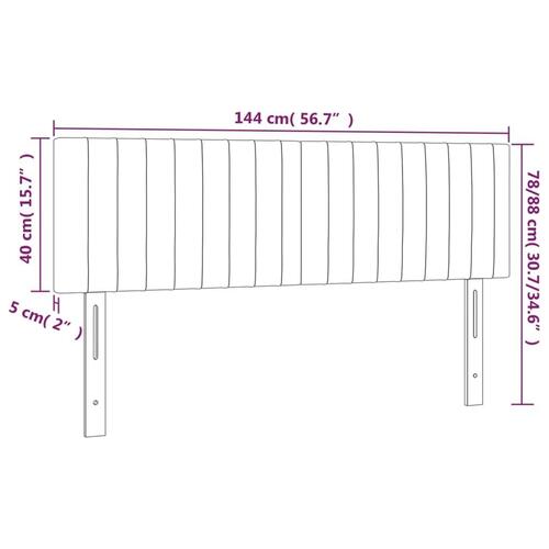 Sengegavle 2 stk. 72x5x78/88 cm stof sort