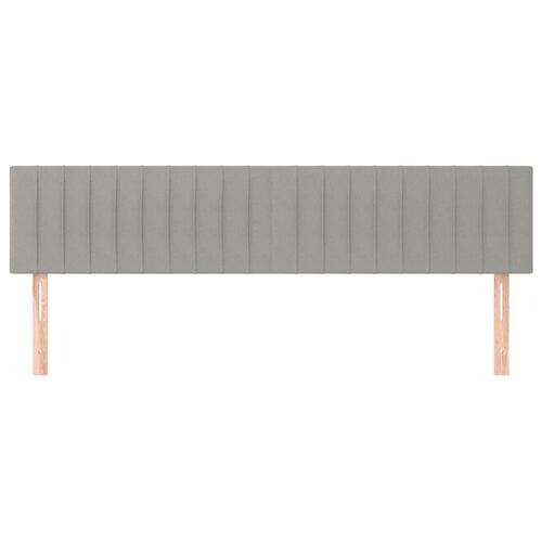 Sengegavle 2 stk. 80x5x78/88 cm stof lysegrå