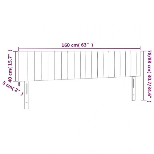 Sengegavl i stof 160 x 5 x 78/88 cm - gråbrun