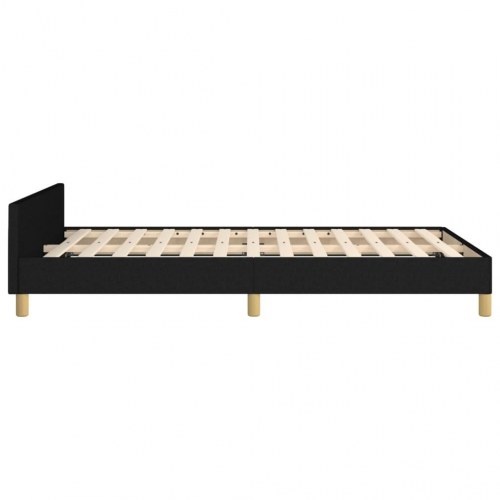 Sengeramme med sengegavl - sort stof 120x200 cm