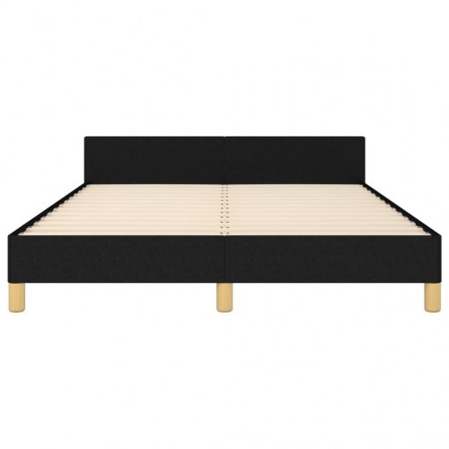 Sengeramme med sengegavl 140x190 cm - stof, sort
