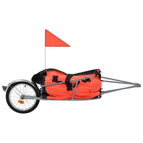 Cykelbagagetrailer med taske orange og sort