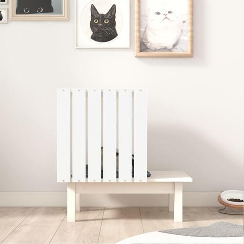 Kattehus 60x36x60 cm massivt fyrretræ hvid