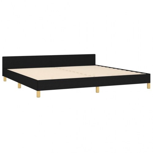 Sengeramme med justerbar gavl 200x200 cm - stof, sort