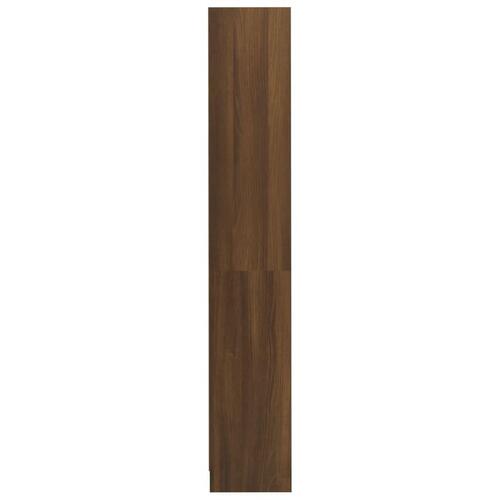 Bogreol m. 4 hylder 80x24x142 cm konstrueret træ brun egetræ