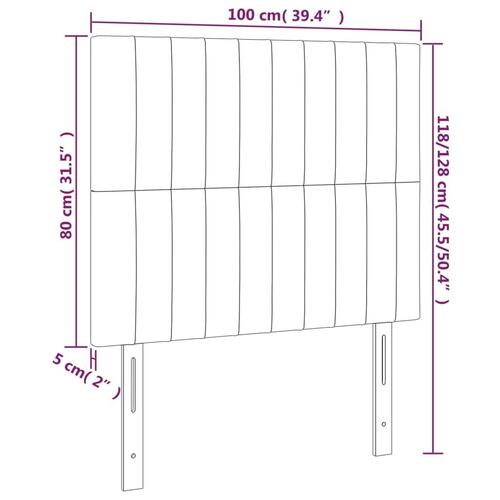 Sengegavle 2 stk. 100x5x78/88 cm stof gråbrun