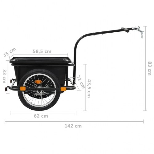 Cykelanhænger 50 l sort