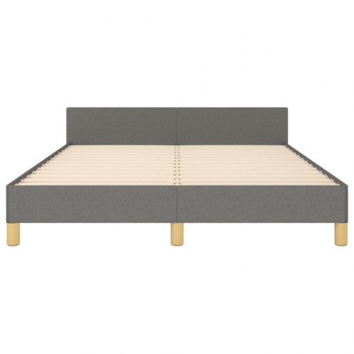 Sengeramme med sengegavl 140×190 cm - stof, mørkegrå