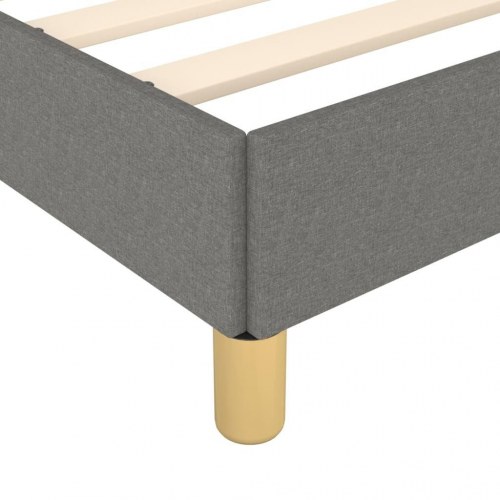 Sengeramme med sengegavl 140×190 cm - stof, mørkegrå