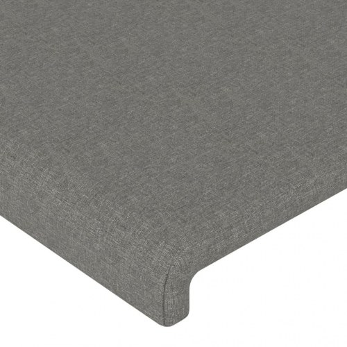 Sengeramme med sengegavl 140×190 cm - stof, mørkegrå