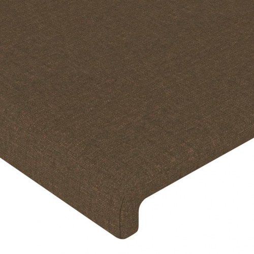 Sengeramme med sengegavl 140x190 cm - stof, mørkebrun