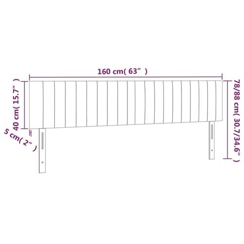 Sengegavle 2 stk. 80x5x78/88 cm stof sort