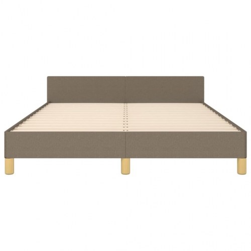 Sengeramme med sengegavl 140x190 cm - stof i gråbrun