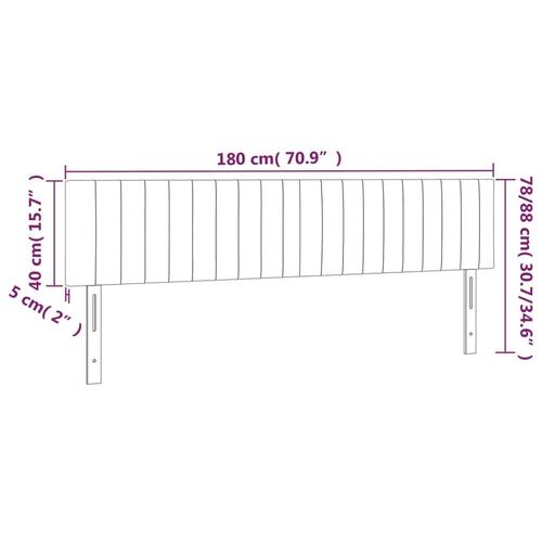 Sengegavle 2 stk. 90x5x78/88 cm stof cremefarvet