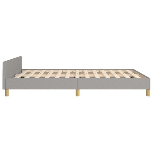 Sengeramme med sengegavl 140x190 cm - stof, lysegrå