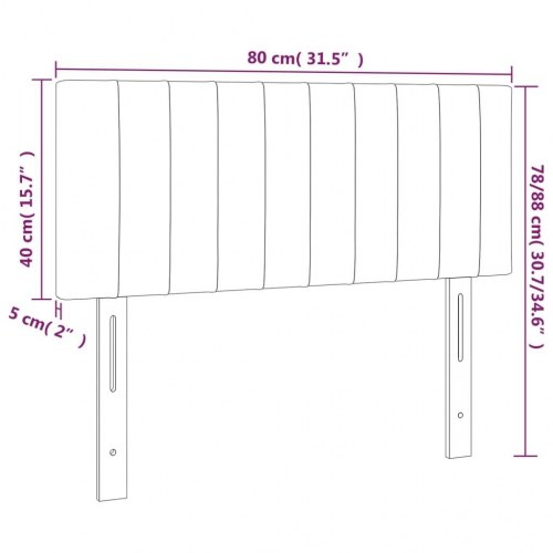 Sengegavl 80 x 5 x 78/88 cm stof - cremefarvet