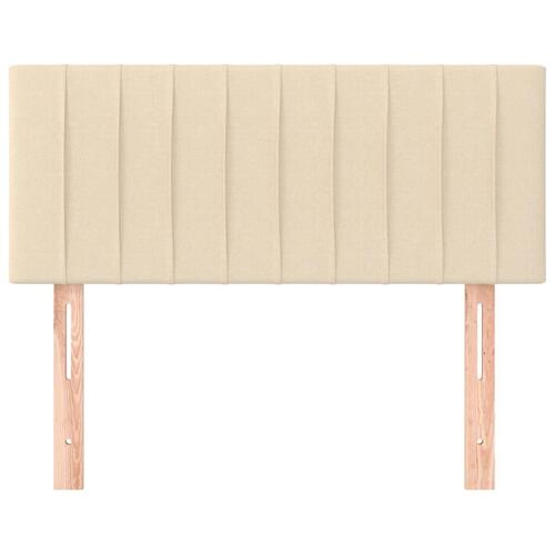 Sengegavl 100x5x78/88 cm stof cremefarvet