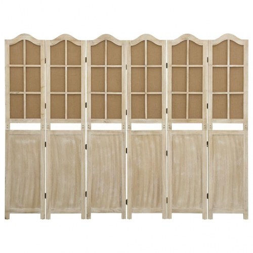 6-panels rumdeler i stof - brun, 214 × 165 cm