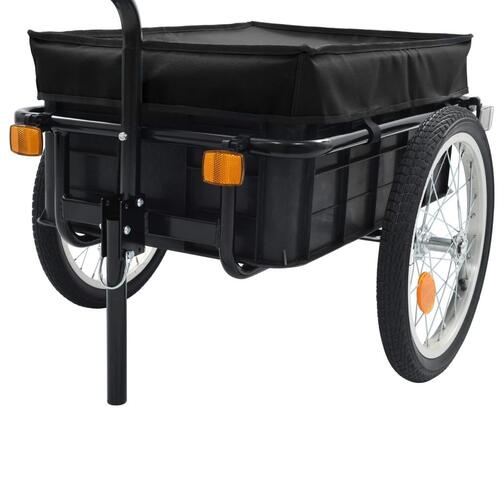 Cykeltrailer/trækvogn 155x60x83 cm stål sort