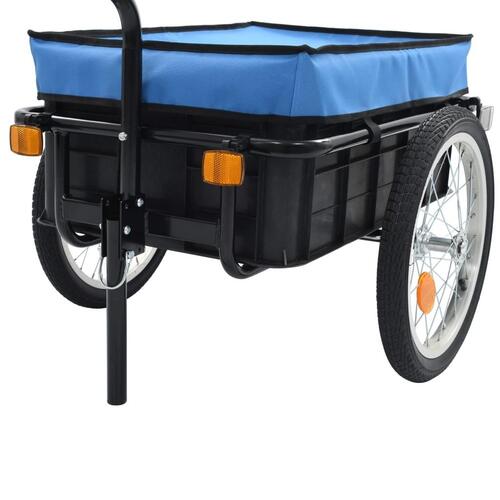Cykeltrailer/trækvogn 155x60x83 cm stål blå
