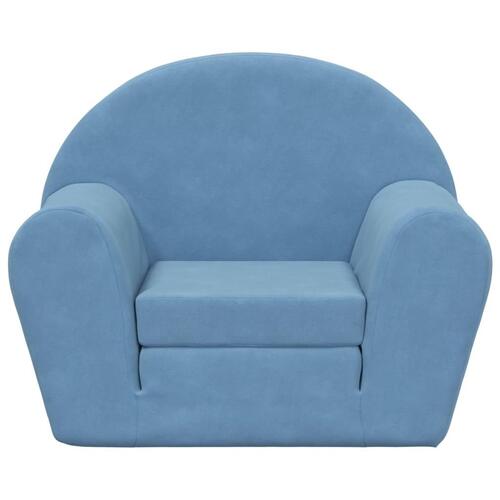 Sofaseng til børn blødt plys blå