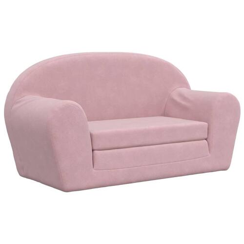 2-personers sofa til børn blødt plys pink